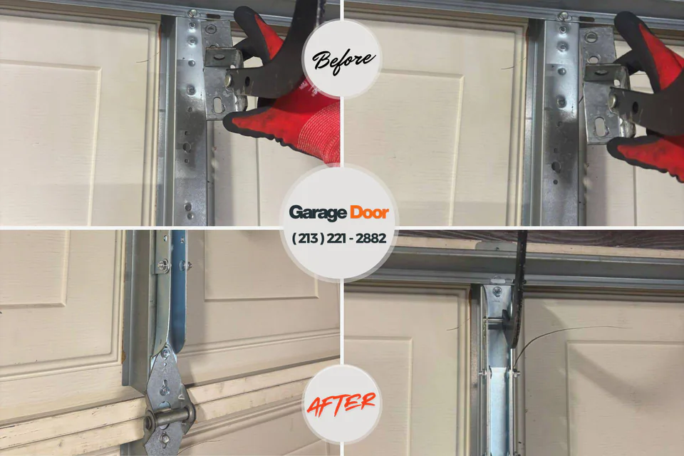Before and after: garage door repair Hoopeston, IL